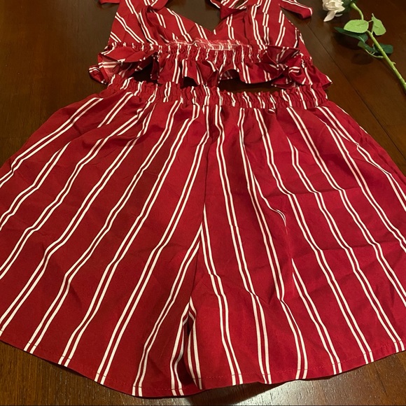 COPY - SHEIN red striped shorts set size M, NWOT 🤎 - Picture 11 of 15